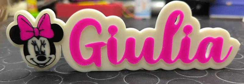 Scritta Da tavolo Giulia Minnie per compleanni 