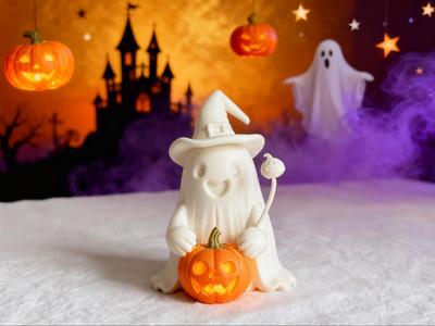 Halloween This little pumpkin ghost is so cute it makes my heart race!