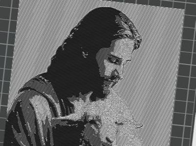 Jesus with a lamb hueforge decorative frame