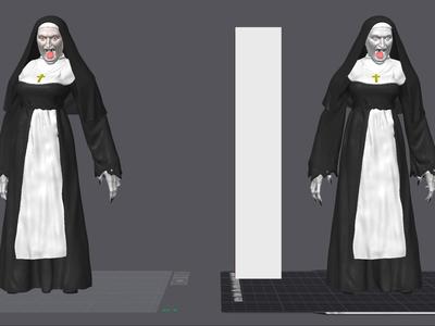 The Nun Scary Face Horror Halloween AMS Ready 