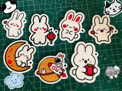 Rabbit - Refrigerator Magnet - Keychain - V2.0