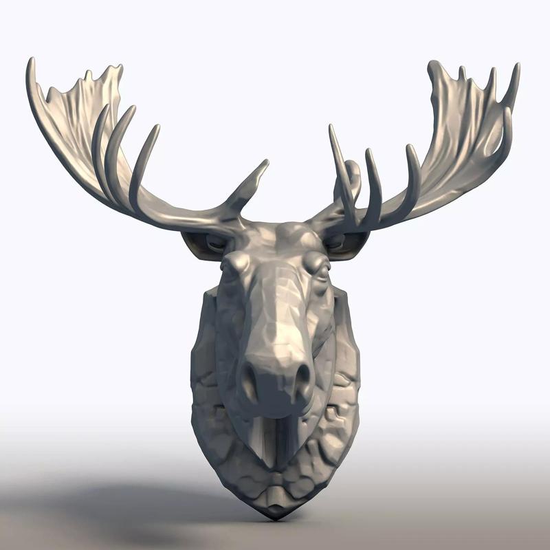 Moose Head Wall Sculpture Majestic Wildlife Trophy