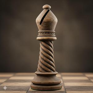 Rustic Wood Chess Bishop