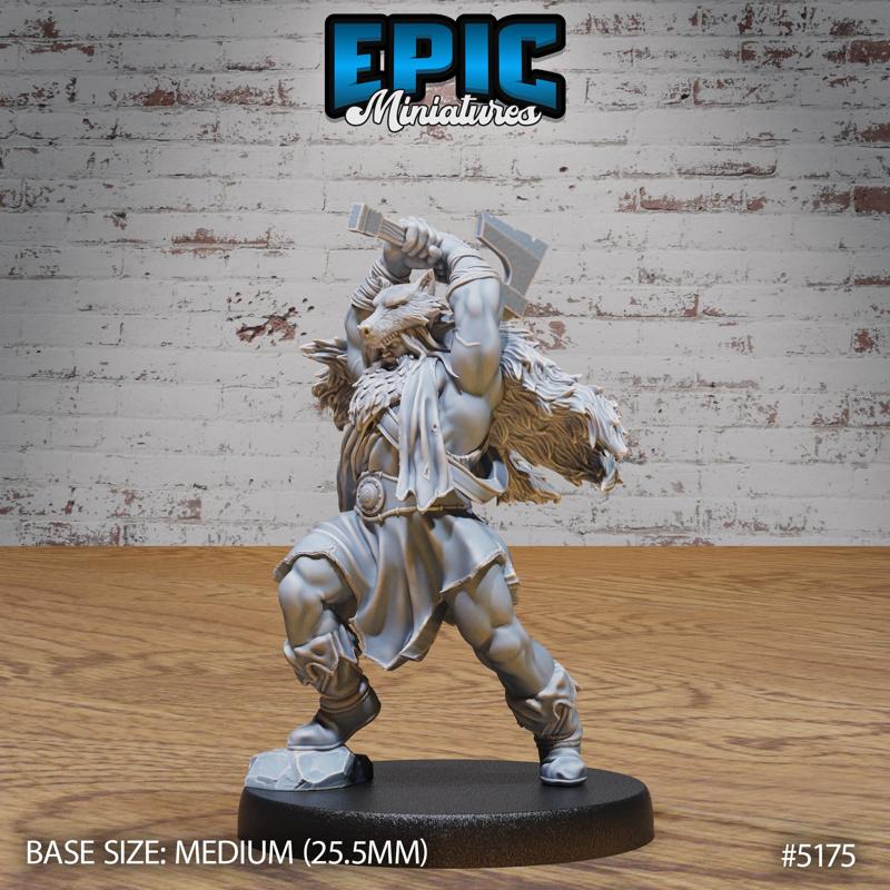 Berserker Viking Attack ‧ DnD Miniature ‧ Tabletop Miniatures ‧ Gaming Monster ‧ 3D Model ‧ RPG ‧ DnDminis ‧ STL FILE