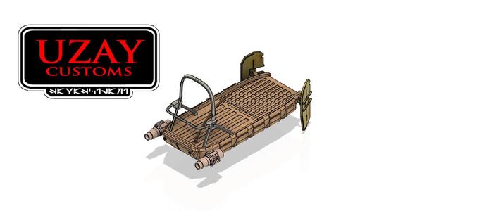 Star wars Mandalorian articulated shydopp pirate and Speeder  3D print model