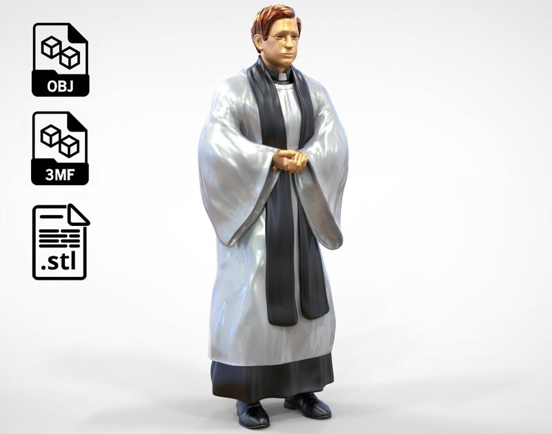 N1 Man vicar clergy in the church