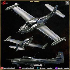 B12 Plane - 3D ASSET - Game Ready - 3D Art