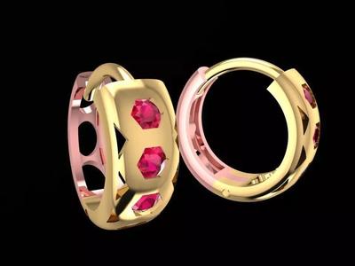 Elegant Huggie Hoop Earrings with Gemstones Jewelry  1756