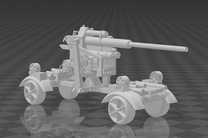 german 105mm/10.5cm flak 38 for 1:100/15mm scale