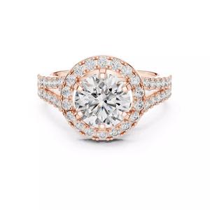 Split Shank Round Cut Halo Diamond Engagement Ring 3DM STL Video