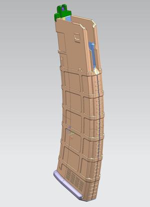 F Mag 556 extended V8.1 SR for Frog Engineering GBBR airsoft rifles - capacity 80 rounds