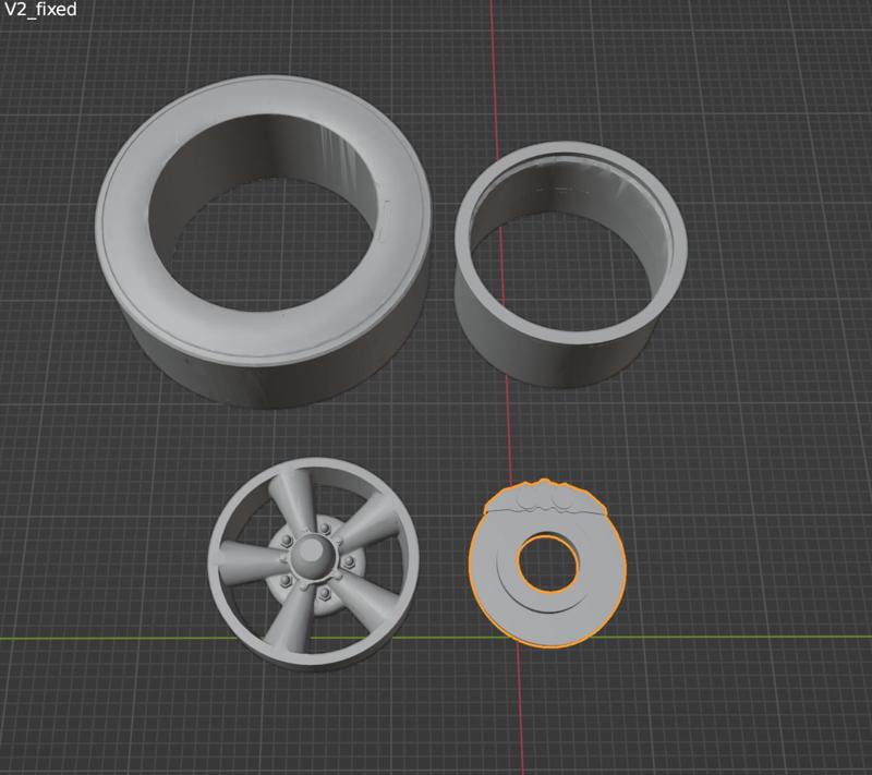 Torque Thrust Style Wheel Tire 1-25 Scale Model Car Parts