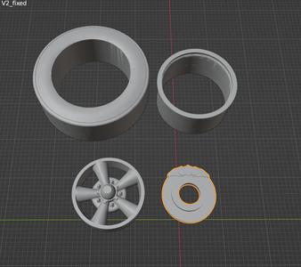 Torque Thrust Style Wheel Tire 1-25 Scale Model Car Parts