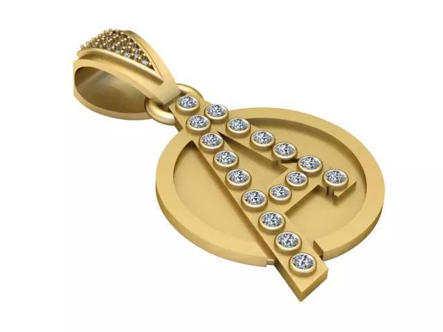 ALPHABET A DESIGN COIN PENDANT 3D PRINTABLE MODEL