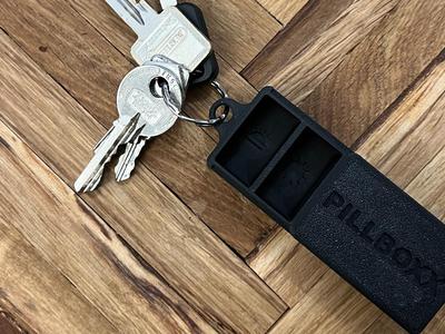 Stylish pill box for keychain