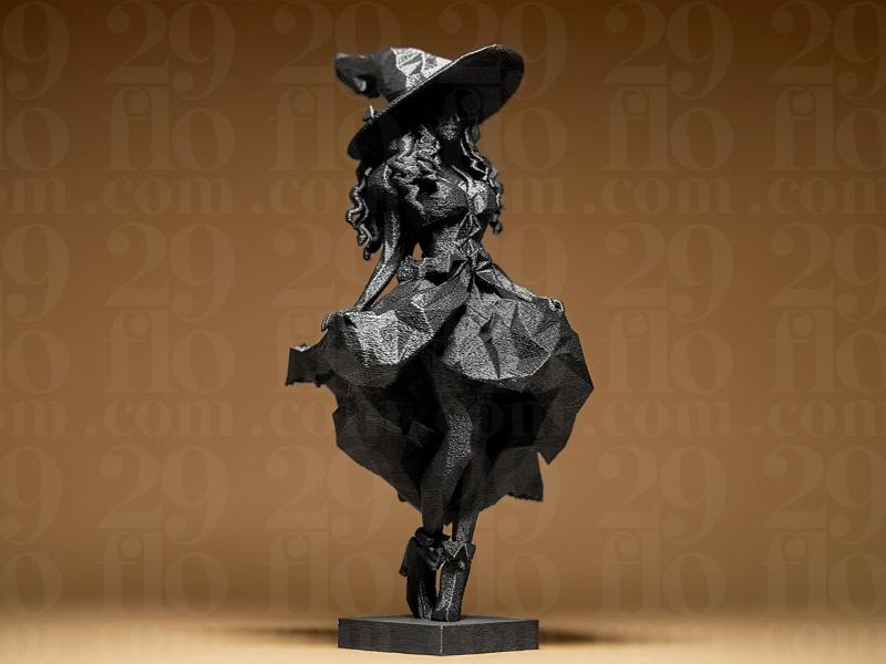 Playful Witch - Geometric Figurine