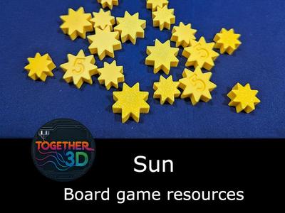 Sun - board game resource token