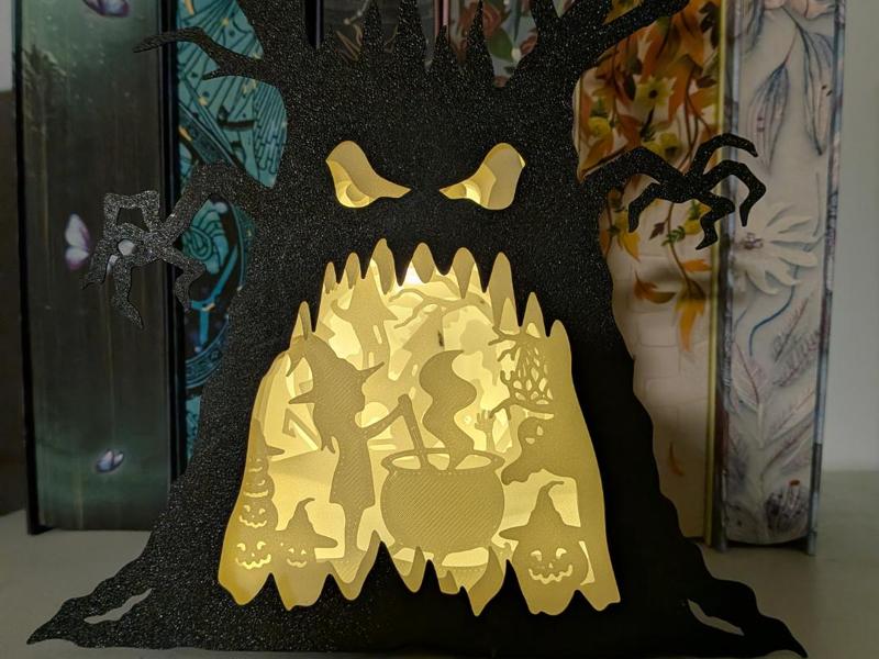 Halloween Spooky Tree Light Box