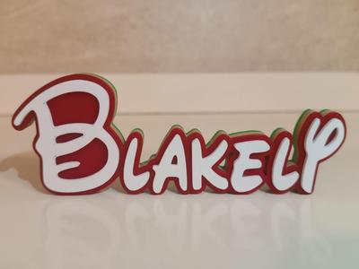 Disney Name Sign Blakely Kid Room Wall Decor Tag 
