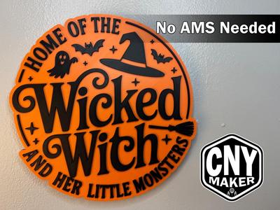 Halloween Wall Art - Wicked Witch and her monsters