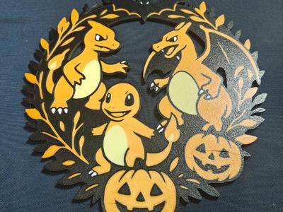 Charizard Evolution Halloween Wreath