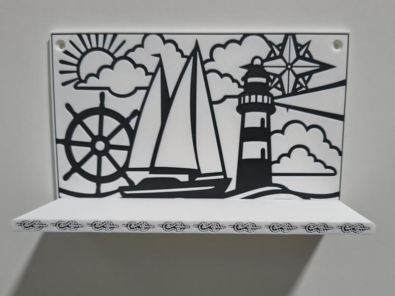 Sailing-Themed Wall Shelf – Classic Modern Design