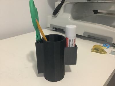Pencil, scissors, and glue holder for school
