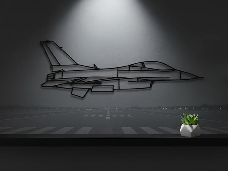 F-16 Fighter Jet Minimalist Wall Decor