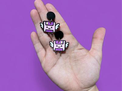 90s Retro Pop Floppy Disk Earring