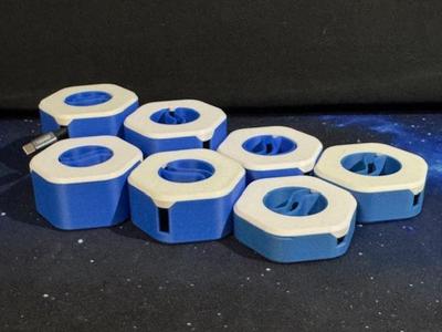 Cable Winder click-stop, snap-fit, height variants