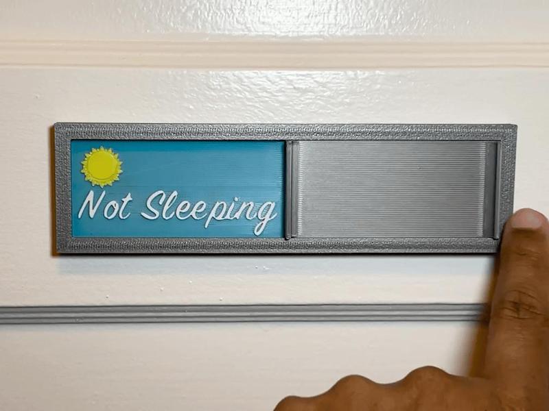 Bedroom Sign | Sleeping or Not Sleeping | Custom