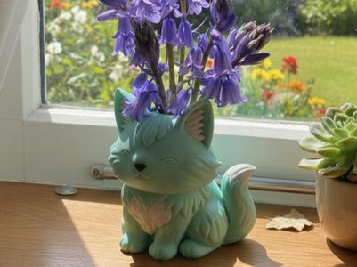 Fluffy Cat Planter Plant Pot