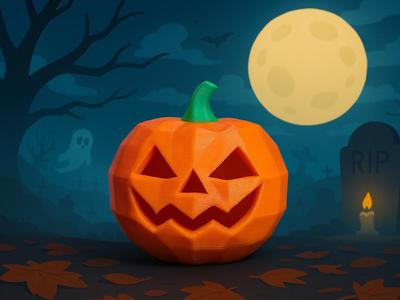 Geometric Halloween Pumpkin