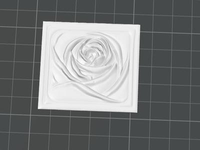 Rose relief as stucco or decorative tile