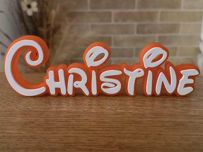 Disney Name Sign Christine Kid 