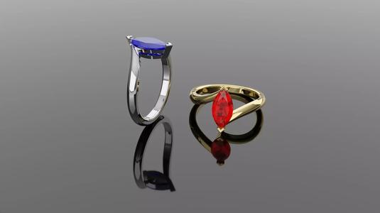 Yellow Gold Ring   White Gold Ring 3dm fail 3d print model