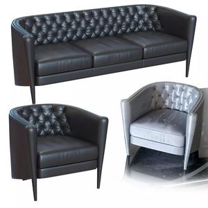 RICH CUSHION SOFA AND ARMCHAIR