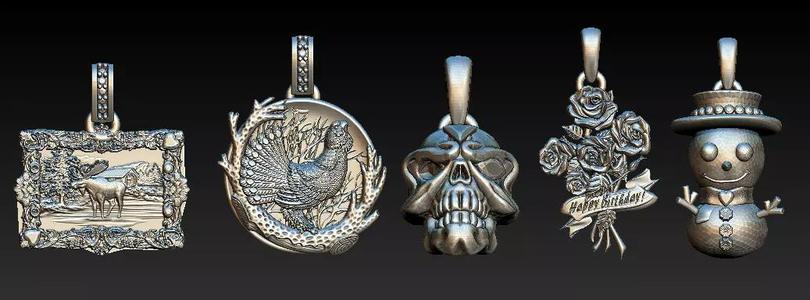 Antique Skull Pendant  Gothic Warrior Relic 3D Print STL