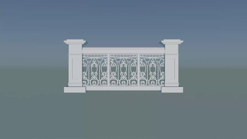 3D Concrete Balustrade