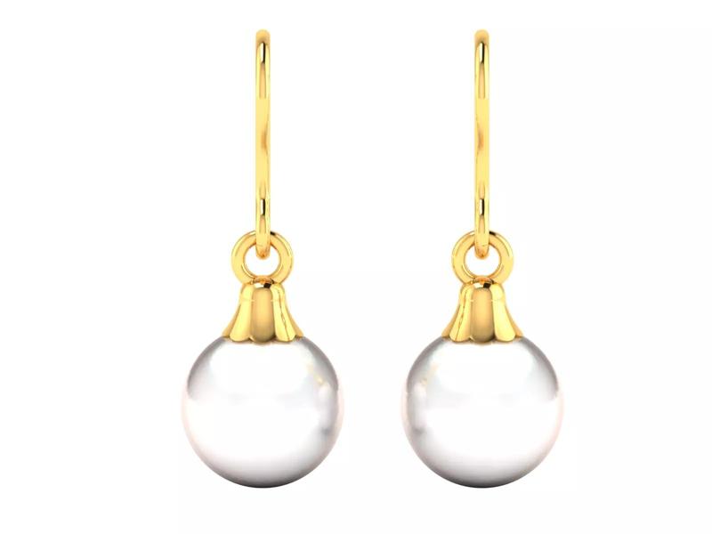 Women pearl earrings 3dm render detail