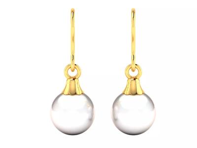 Women pearl earrings 3dm render detail