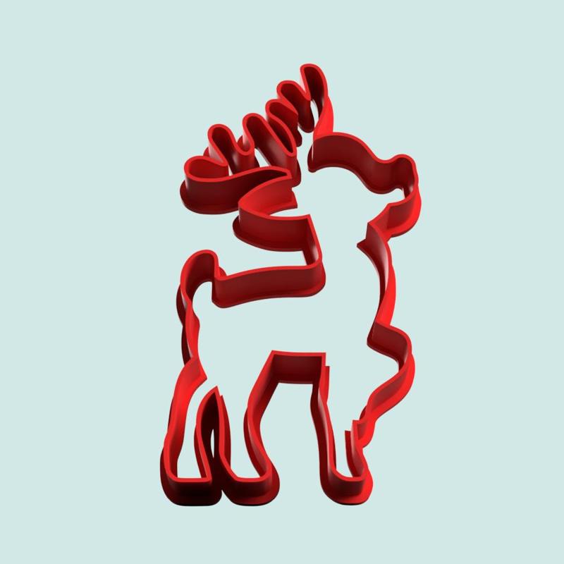 christmas deer cookie cutter mod 2