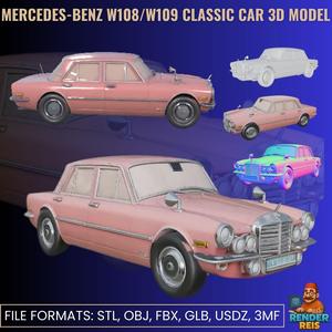 Mercedes-Benz W108/W109 Classic Car 3D Model