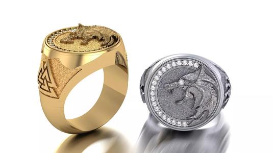 Witcher Ring STL 3D Model for Jewelry Design