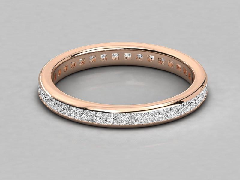 Eternity princess cut band channel setting jewelry 3D Model