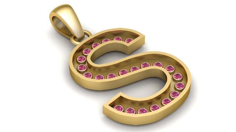 S ALPHABET  PENDANT  3d printable model