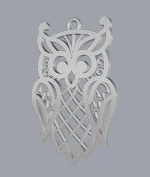 925 Sterling Silver Designer Filigree Owl Pendant