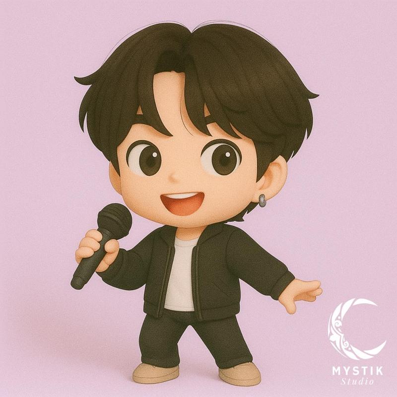 Jungkook BTS Chibi Cartoon 3D Print STL | Jeon Jungkook K-Pop Figure