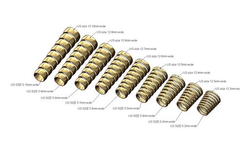 Collection set of comfort fit rounded wedding band 2to10mm wide US sizes 5to12 3D print model