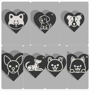 Adorable heart-shaped dog keychains - 8 unique designs, easy color swap, perfect for gifts.
